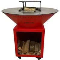 Grill'Chic brasero classique acier 103 rouge double cuve