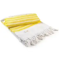 A & R Textile Group B.V. Hamamzz Dalaman Towel|A & R Textile Group B.V.|White | Bright Yellow|100 x 180 cm