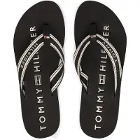 Tommy Hilfiger Zehentrenner Th Webbing Summer Sandal FW0FW09193 Schwarz