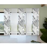 Vision S Schiebegardine "SANJA", grau, B:60cm H:260cm, Polyester, Gardinen, Schiebegardine, Schiebevorhang,Bambusoptik,Digitaldruck,SET