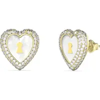 GUESS JUBE06065JWYGT/U Damen-Ohrringe Ohrstecker Herz Perlmutt Goldfarben