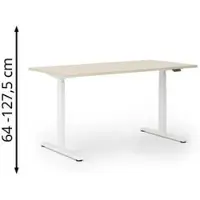 Actiforce Schreibtisch Pro 1050 lite, eiche / weiß, elektrisch höhenverstellbar, 180 x 64-127,5 x 80 cm