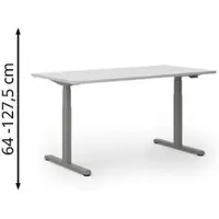 Actiforce Schreibtisch Pro 1050 lite, lichtgrau / anthrazit, elektrisch höhenverstellbar, 180 x 64-127,5 x 80 cm