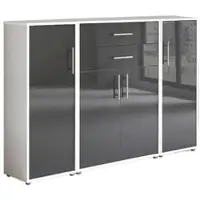 Mid.You Aktenschrank Office Edition Sw Anthrazit Hochglanz/Weiß