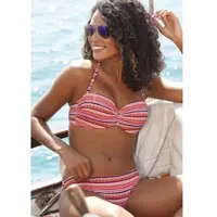 LASCANA Bügel-Bandeau-Bikini mit goldfarbenen Glitzerstreifen
