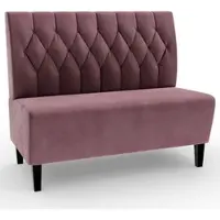 BIG Möbel Gastro Sitzbank Paris | 180 cm breit | Samtstoff in Rosa-Lila | Diamant | Dinerbank