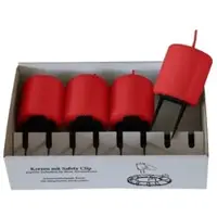 Kopschitz Kerzen 4er Set Adventskerzen mit Haltekrallen XMas Rot 60 x 50 mm