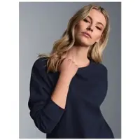 Trigema Sweatshirt "Sweatshirt in Waffeloptik", Damen, Gr. M, blau (navy), Piqué, 100% Baumwolle, Rundhals, Sweatshirts Sweatshirt