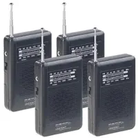Pearl 4er-Set Analoge Taschenradios TAR-202 mit UKW- und MW-Empfang