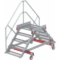 Euroline 512 mobiler Überstieg 45° Stufenausführung Stahl Gitterrost Stufenbreite 800mm 5 Stufen