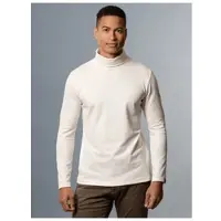 Trigema Rollkragenshirt "Rollkragenshirt", Herren, Gr. S, beige (natur), Feinstrick, 95% Baumwolle, 5% Elastan, Basic, normal, ohne Ausschnitt, Shirts Rollkragenshirt