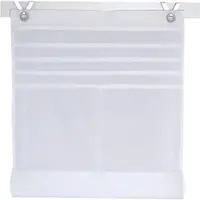 Kutti Heimtextilien Raffrollo / Ösenrollo Kessy Biese ohne Bohren | weiss 60x140
