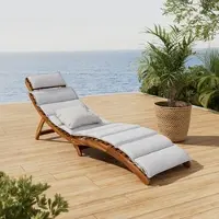 Momax Gartenliege Natalie Beige Holz/Textil