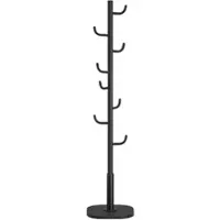 Songmics Garderobenständer , schwarz , Metall,Holzwerkstoff , Maße (cm): B: 40 H: 175,3
