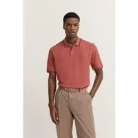 Bugatti Poloshirt , Herren, Gr. XXL, 910, apricot, 100% Baumwolle, unifarben, normal, ohne Ausschnitt, Rippbündchen, Shirts Poloshirt, mit Kontraststreifen und Bruststickerei