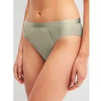 Calida Slip "Cate", Damen, Gr. S (40/42), tea grün, Single Jersey, Obermaterial: 92% Baumwolle, 8% Elasthan, normal, Unterhosen Slip, schimmernde Satin-Blende, femininer Look, Single Jersey, elastisch