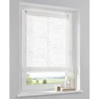 Kutti Heimtextilien Raffrollo/Ösenrollo Jasmin Stick Weiss 120 * 130 cm