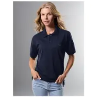 Trigema Poloshirt "Poloshirt DELUXE Piqué", Damen, Gr. M, blau (navy), Piqué, 100% Baumwolle, Basic, lang, ohne Ausschnitt, Shirts Poloshirt