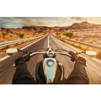 Papermoon Fototapete "Motorrad fahren", bunt, B:4,5m L:2,8m, Vlies, Tapeten, Fototapete
