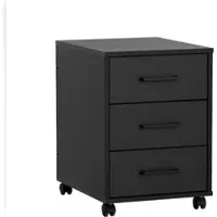Proregal Möbelpartner Rollcontainer Jellyfish | HxBxT 57x40x50cm (Höhe mit Rollen) | 3 Schubladen | Schwarz | Schreibtischcontainer Büroschrank von