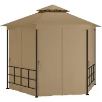 Syfax Pavillon mit Seitenwänden 3,1x2,7 m Taupe