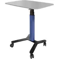 ESmart EAX-131 BB 90 x 60 cm Blau Ergonomischer Steh-Sitz-Pult-Schreibtisch Stufenlos elektrisch höhenverstellbar 65-130 cm mobiles Stehpult rollbar