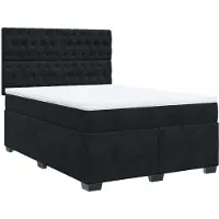 vidaXL Boxspringbett mit Matratze Schwarz 140x190 cm Samt