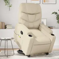 vidaXL Cloris DesignMöbel Massagesessel mit Aufstehhilfe Creme Kunstleder , Klassische Sessel 2024 Neu
