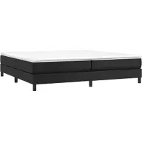 vidaXL Boxspringbett mit Matratze Schwarz 200x200 cm Kunstleder