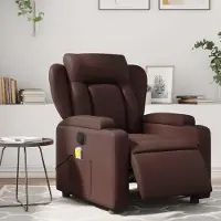 vidaXL Massagesessel Fernsehsesel Elektrisch Braun Kunstleder 3204539