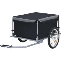 vidaXL [Home] Fahrrad-Lastenanhänger Schwarz und Grau 65 kg , Neue Mode 2024 im häuslichen Leben