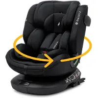 Osann Eno360 2, Kindersitz 360 drehbar mit Isofix 40-150 cm, Reboarder mit Isofix und Top-Tether – All Black
