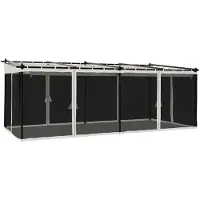 Syfax Pavillon mit Netzwänden Creme 6x3 m Stahl