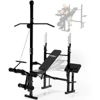 Physionics - Multifunktions-Halterungsbank - Trainingsbank - Kraftstation - Trainingsstation - Hanteln - Hantelset - Verstellbar