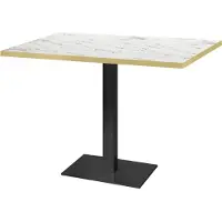 Restootab Tisch 120 x 70 cm – Mailänder Calacatta-Marmor mit Messingkanten