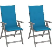 vidaXL CLORIS Gartenstühle Verstellbar 2 Stk. mit Auflagen Massivholz Akazie - Gartenstühle LL0000039335