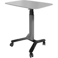 ESmart EAX-131 BG 90 x 60 cm Hellgrau Ergonomischer Steh-Sitz-Pult-Schreibtisch Stufenlos elektrisch höhenverstellbar 65-130 cm mobiles Stehpult rollbar