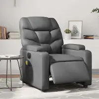 vidaXL Massagesessel Elektrisch Grau Kunstleder , Klassische Sessel 2024 Neu