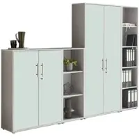 Mid.You Aktenschrank Office Edition Sw Set 4 Grau/Weiß