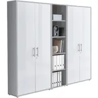 BMG Möbel Aktenschrank Office Edition Sw Set 10 Grau/Weiß