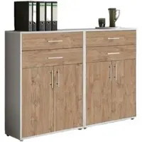 Mid.You Aktenschrank Office Edition Sw Set 17 Grau/Eichefarben