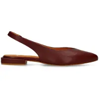 Manfield Bordeauxrote Leder-Slingbacks | Größe 38