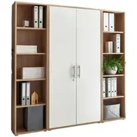 Mid.You Aktenschrank Office Edition Sw Set 3 hoch Weiß/Sonoma Eiche