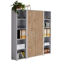 Mid.You Aktenschrank Office Edition Sw Set 3 Grau/Eichefarben