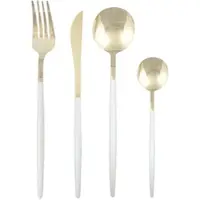 Momax Besteckset Stella Weiß/Goldfarben 16-teilig