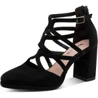 Tamaris Damen Pumps Hochfront Schaft mit Reißverschluss 1-22446-46, Größe:39 EU, Farbe:Schwarz
