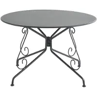 Vente-unique Gartentisch - D. 120 cm - Metall in Eisenoptik - Anthrazit - GUERMANTES von MYLIA