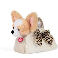 Trudi Plüschhund in der Tasche
