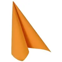 Papstar Servietten Royal Collection, 5 x 50 Stück, 1/4-Falz, Stoffoptik, 400 x 400 mm, Papier, orange