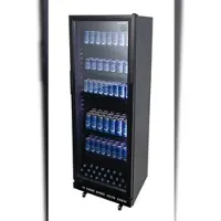 Gastro-Cool - Glastürkühlschrank - schwarz - Tür selbstschließend - GD360